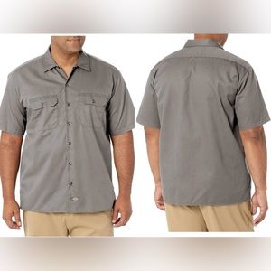 DICKIES MENS WORK SHIRT. GREAT USED CONDITION. SHORT SLEEVE. TRADITIONAL FIT